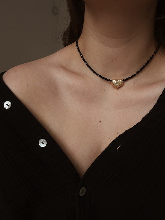 złote naszyjniki Naszyjnik Onyks Serce