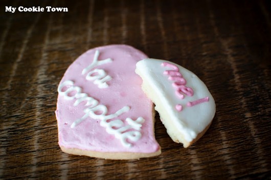 Ciasteczka walentynkowe - You complete me My Cookie Town