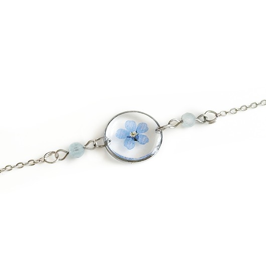 bransoletki z żywicy Bransoletka z kwiatami w żywicy