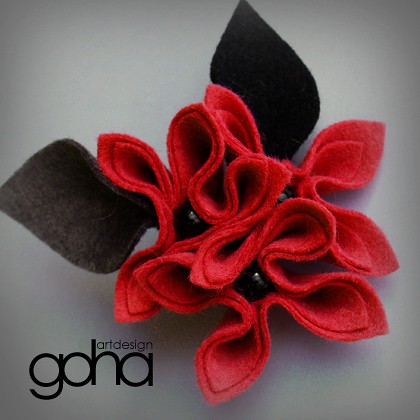 Carmine - Biżuteria Autorska FlowerFelt Design
