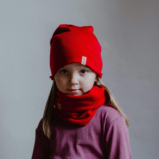 czapki dziecięce Ana Moroles, Czapka 100% merino, czerwona