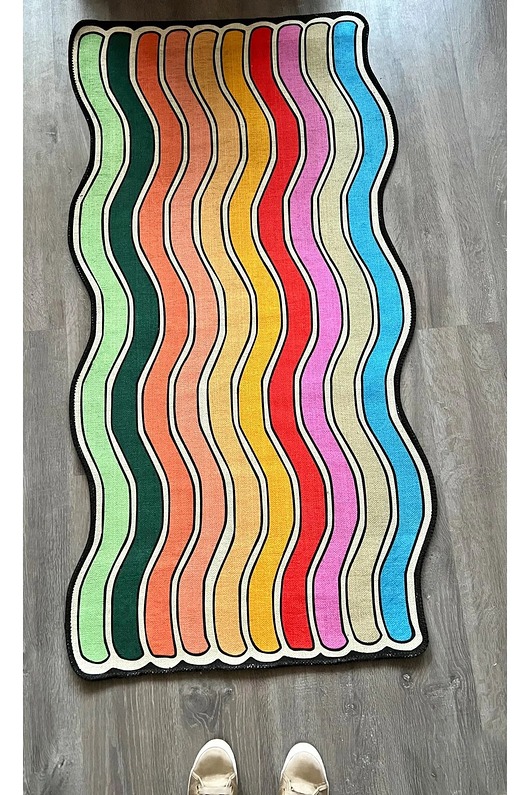 dywany Dywan Tkany Wielokolorowy z Wzorem Falistym 120x180 cm