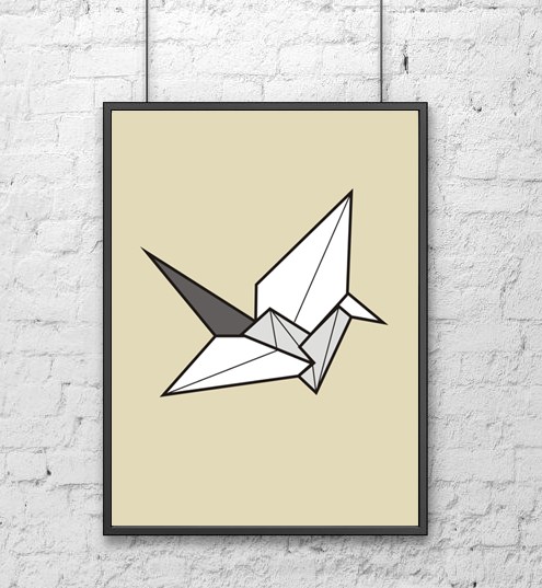 POSTER - ptak ORIGAMI - 50x70 cm KOKO by HOKO