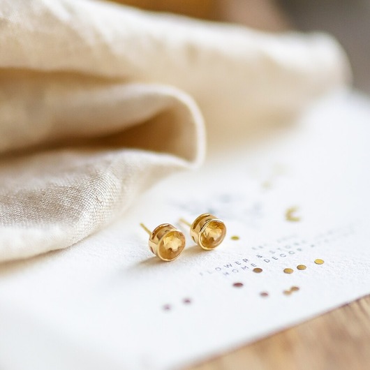 kolczyki pozłacane Kolczyki sztyfty z cytrynem