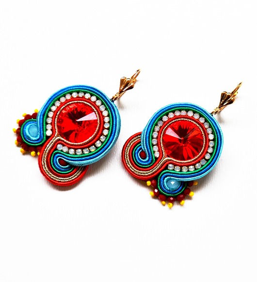 kolczyki soutache Sutaszowe kolczyki MALAKKA