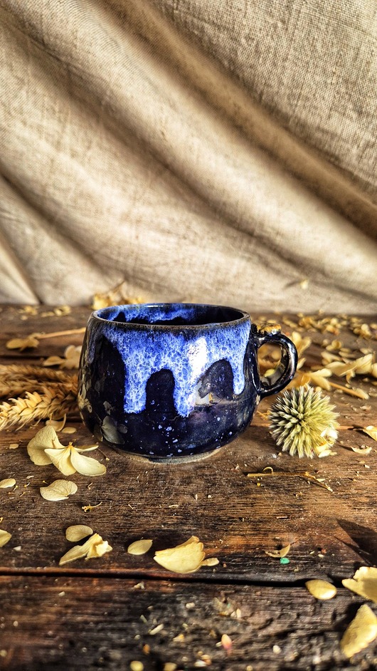 kubki Czarka na kawę kobaltowa, niebieska, Czarka ciastaczkowa, kubek na kawę