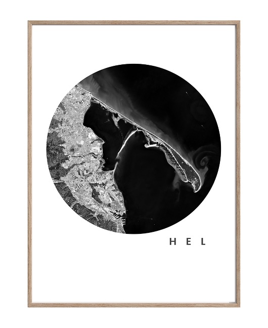 plakaty Polska Półwysep Helski / mapa plakat