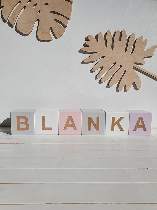 Klocki drewniane literki duże na prezent Zuza Home