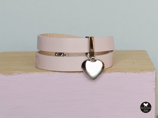 pink heart silver 17 barboleta