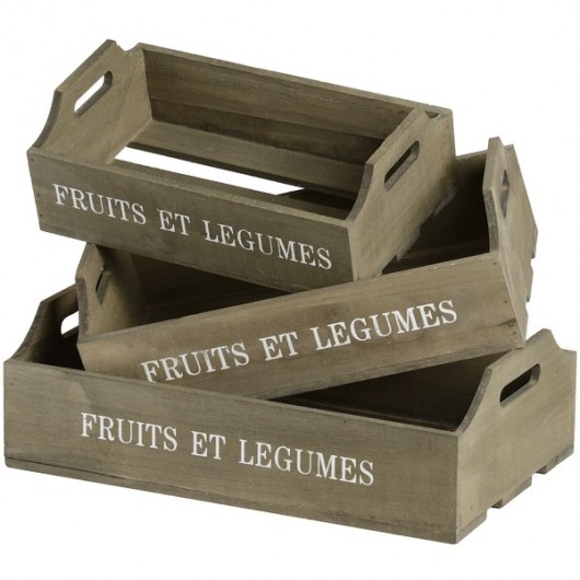 skrzynki, kufry i pudła Zestaw 3 skrzynek Fruits Et Legumes