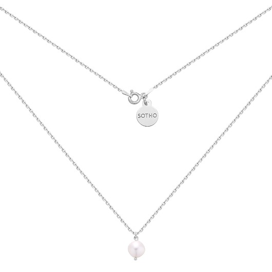 srebrne naszyjniki Srebrny naszyjnik z naturalną perłą
