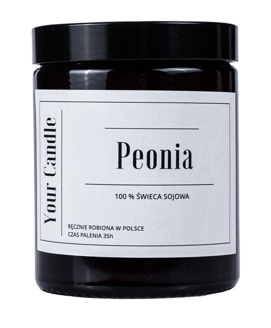 świece zapachowe ŚWIECA SOJOWA PEONIA 180ml- Your Candle