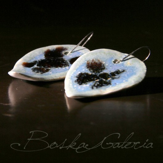 Kolczyki Płatki porcelany boskagaleria