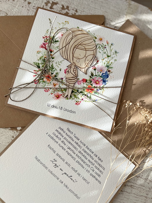 kartki scrapbooking Wyjątkowa ręcznie robiona kartka na 18-ste urodziny