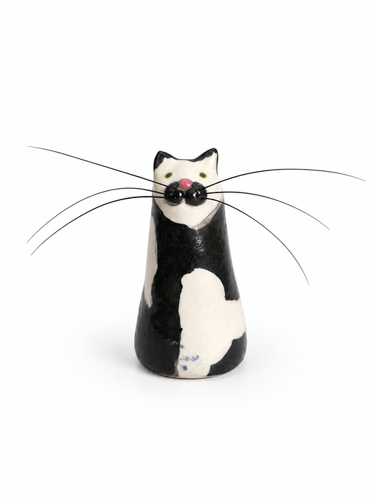 figurki i rzeźby Ceramiczny kot na kocie wąsy wibrysy