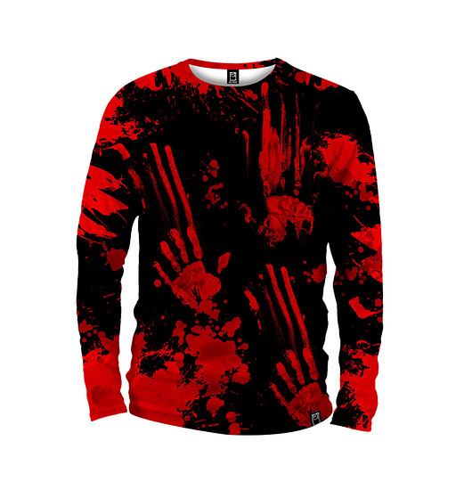 bluzy męskie Koszulka Longsleeve Męska DR.CROW Zombie Black