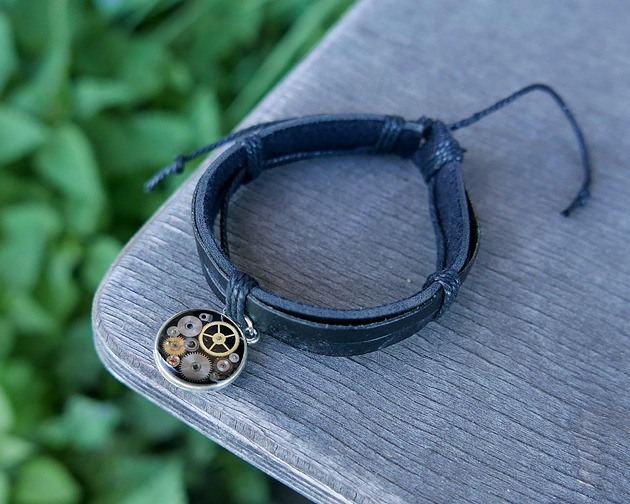 bransoletki skórzane Mechaniczna bransoletka unisex 004