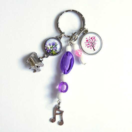 breloki Breloczek - Fortepian, kwiaty, nutka