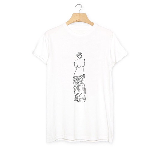 Rzeźba Posąg T-Shirt Koszulka Biała Z Nadrukiem KYOUSTUFF
