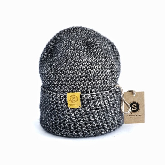 Przejściowa czapka  bawełna merino COSY grafit sploteka