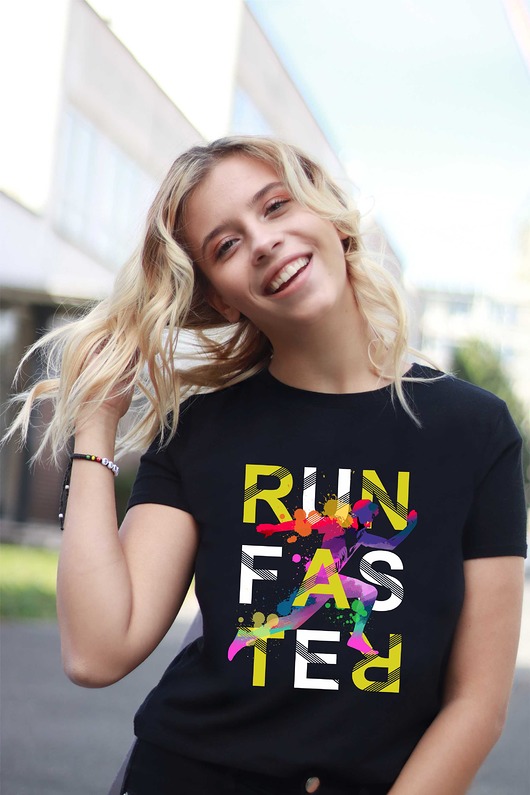 Koszulka damska organiczna Run faster ART ORGANIC