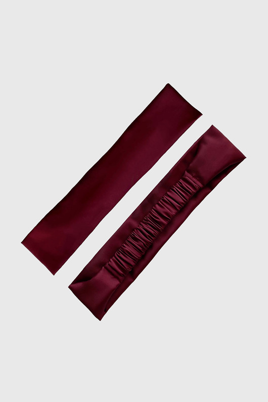 opaski do włosów Opaska do włosów satynowa z jedwabiem bordowa Dark Cherry