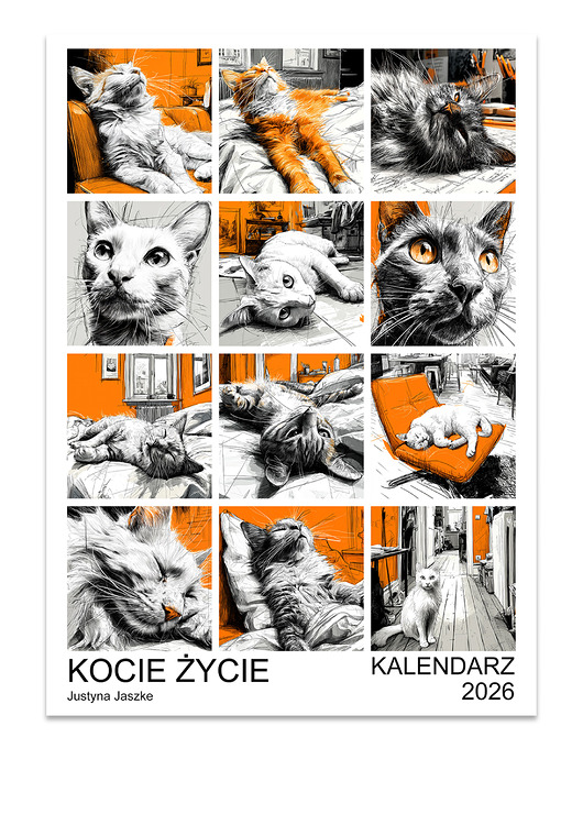 kalendarze i plannery Kalendarz 2026 Kocie Życie 15x21 cm