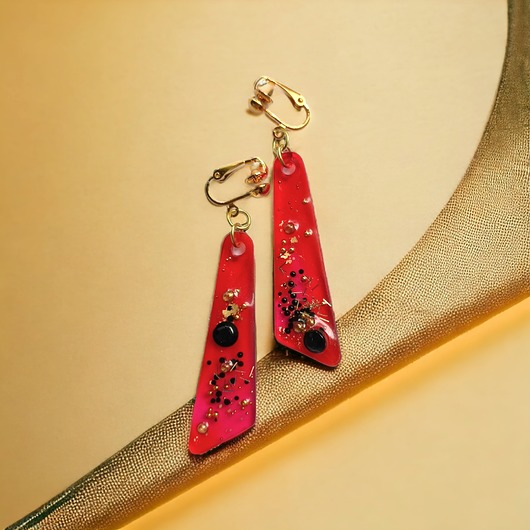 klipsy UNIKATOWE klipsy z żywicy : kolekcja PICASSO : L