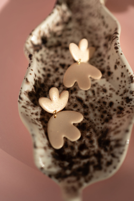 kolczyki z masy plastycznej Wiszące kolczyki  TULIPANY