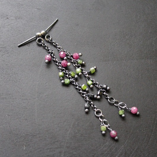 kolczyki z kamieniami Zamówienie Mineralne łańcuszaki