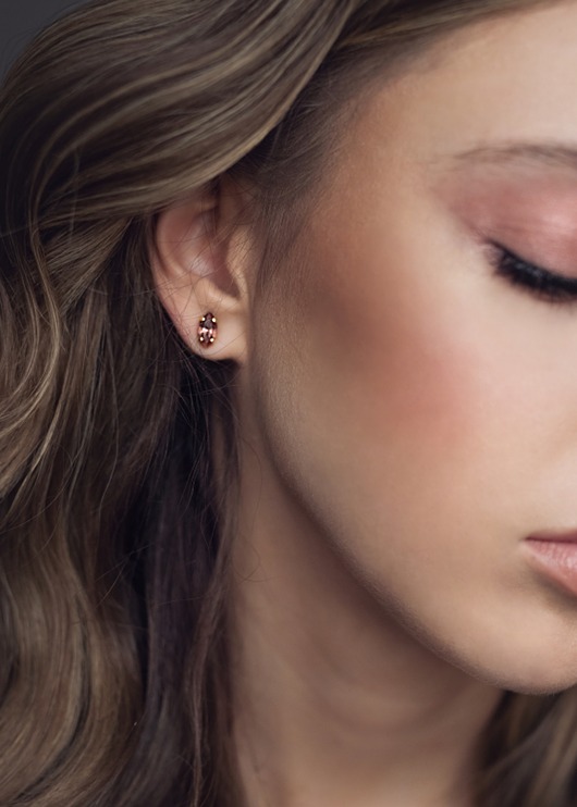 kolczyki pozłacane Małe Różowe kolczyki pozłacane Listki NAVETT