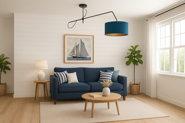 lampy wiszące Czarna lampa sufitowa na regulowanym ramieniu do salonu RIO VELUR
