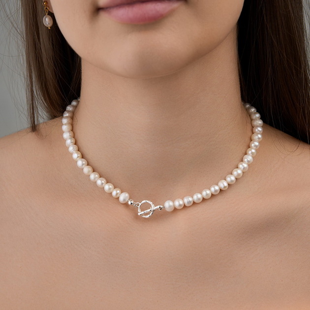 chokery Choker naszyjnik z naturalnych pereł srebro 925