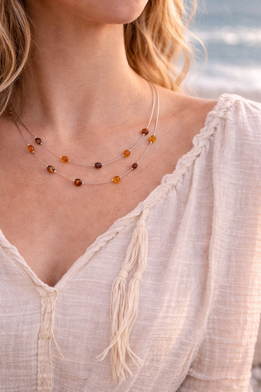 kolie WIRE Naszyjnik z bursztynu bałtyckiego