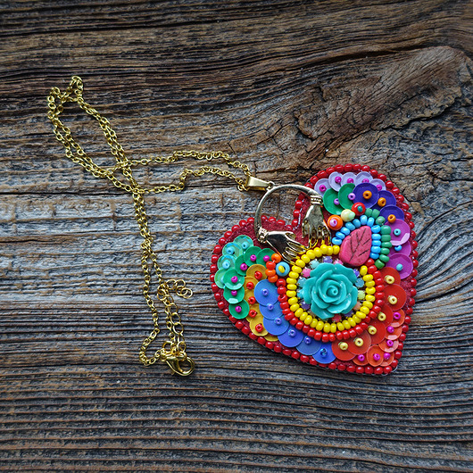 wisiory Kolekcja Frida - wisior kolorowe serce Fridy