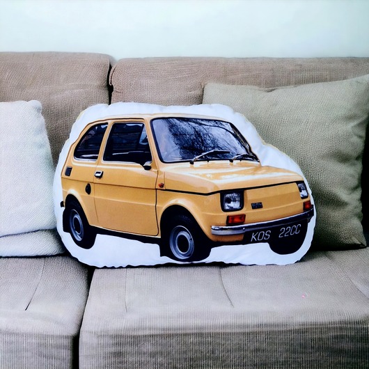 poduszki z grafiką Poduszka auto przytulanka fiat 126 p maskotka mały fiat maluch auto PRL