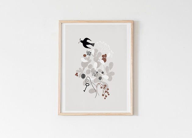 obrazy i plakaty do pokoju dziecięcego Ilustracja botaniczna, neutralne kolory, boho styl