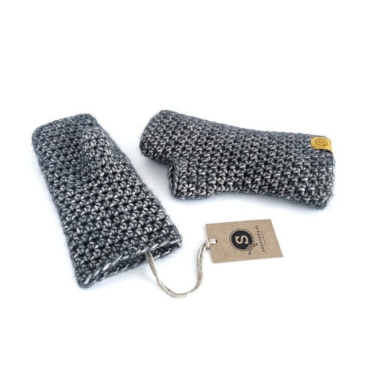 rękawiczki damskie Mitenki bawełna merino COSY grafit