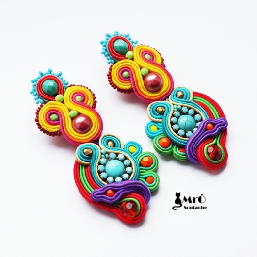 Rainbow Soutache- kolczyki sutasz Mró Soutache