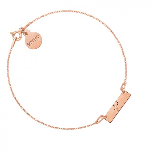 srebrne naszyjniki Bransoletka z matowego różowego złota z konstelacją Panny