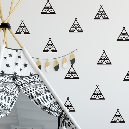 Naklejki na ścianę tipi wigwam w05 TamTamTu