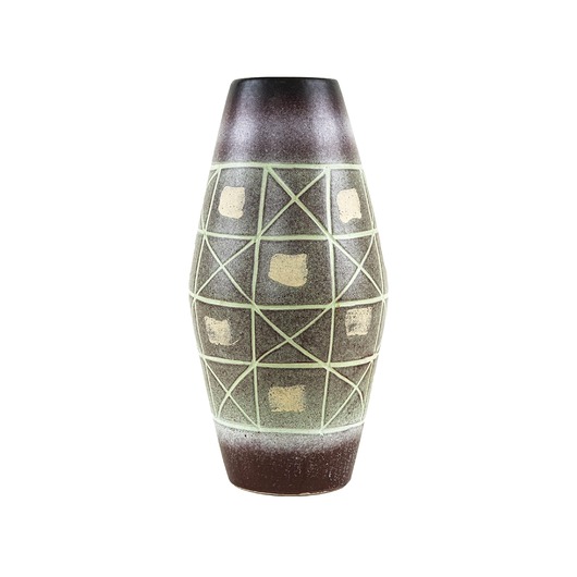 wazony Wazon ceramiczny West Germany z geometryczną dekoracją, lata 70.