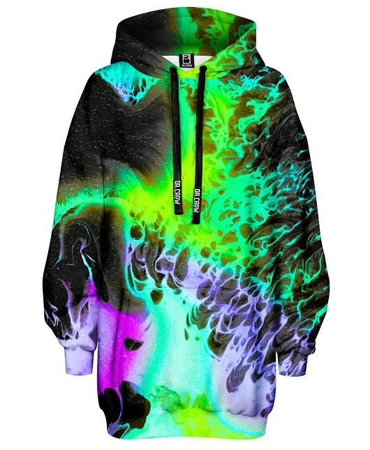 bluza z kapturem damska Bluza Oversize Tunika DR.CROW Marble Liquid