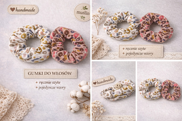 akcesoria różne Gumki do włosów muślinowe