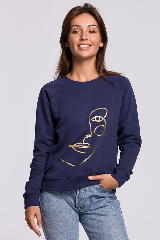 Bluza z nadrukiem-niebieska(B-167) Be