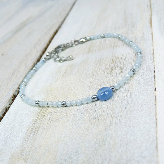 bransoletki z kamieni naturalnych Kianit delikatna bransoletka