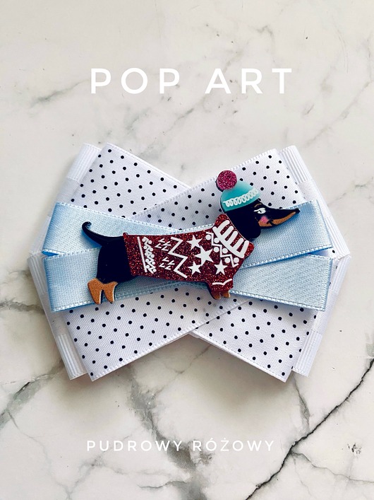 broszki Kolekcja Pop Art Dog Zimowy Jamnik