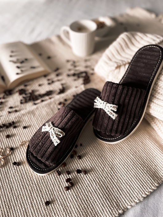 kapcie damskie Kapcie damskie z kokardką