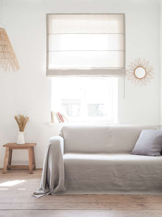 koce i narzuty Narzuta na kanapę  heavy linen NATURAL