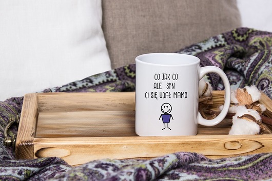 Kubek z nadrukiem - Syn Ci się udał Mamo AllbagAllprints